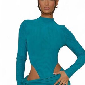 Marsthelabel Teal Long Sleeve Women's Top